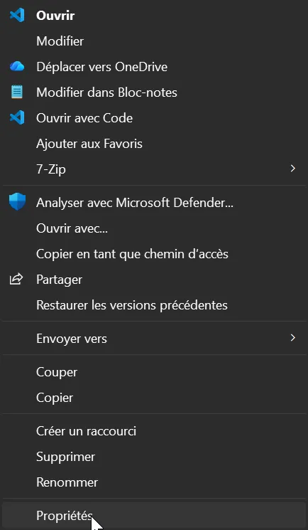 Menu style Windows 10
